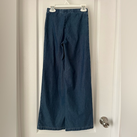NWOT-H&M Girls' Wide-Leg Pull-On Jeans in Blue Size:9-10 - Picture 7 of 9